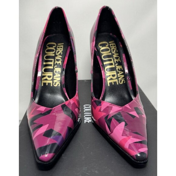 Versace Jeans Couture Shoes - The Versace Jeans Couture Sadie Geometric Patent Pumps Shoe Size 5  EU35